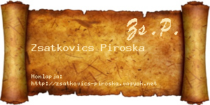 Zsatkovics Piroska névjegykártya