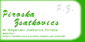 piroska zsatkovics business card